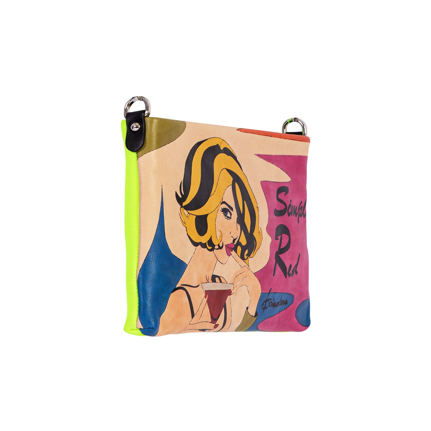 Hand Painted leather Wine Please