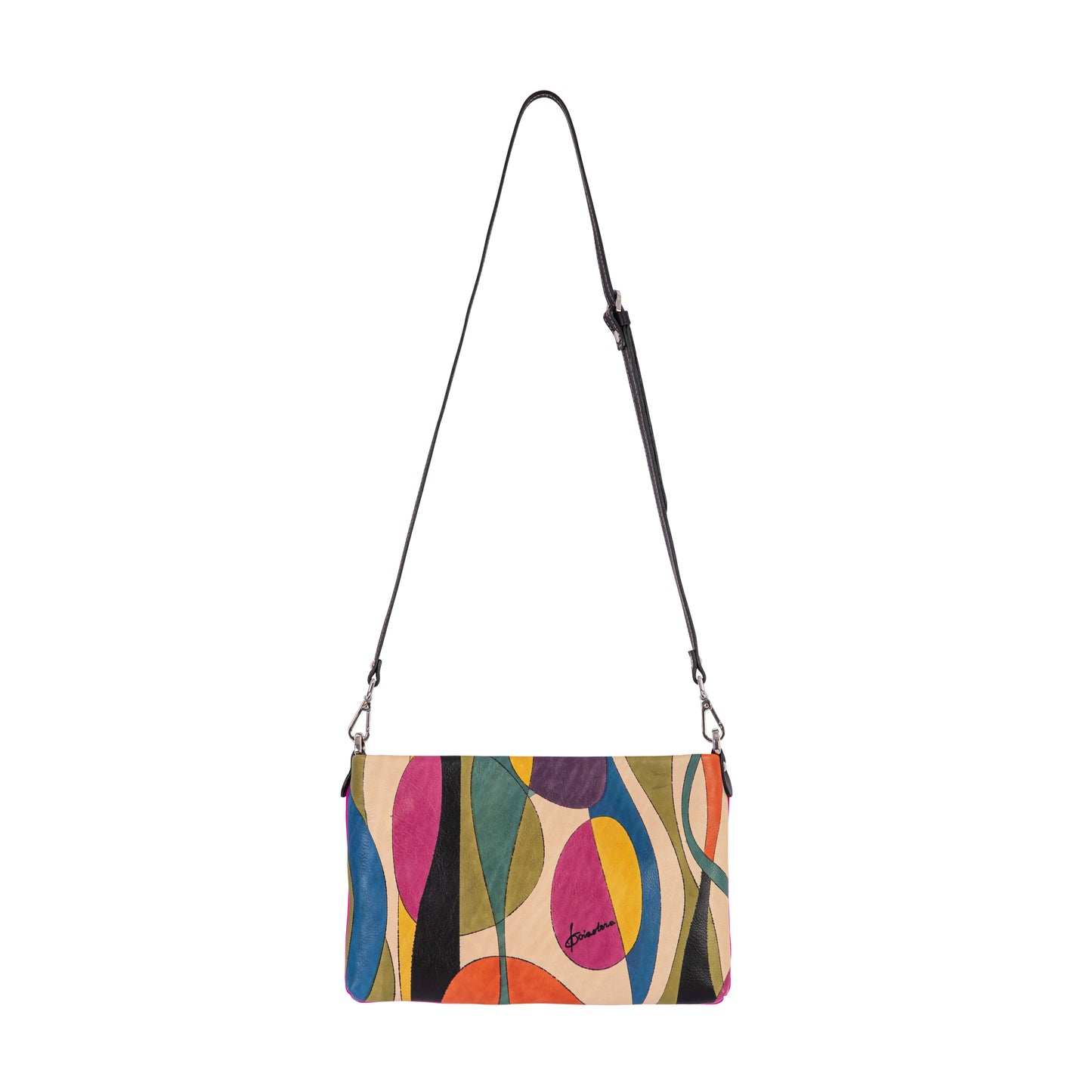 Hand Painted leather Bubbles & Colors