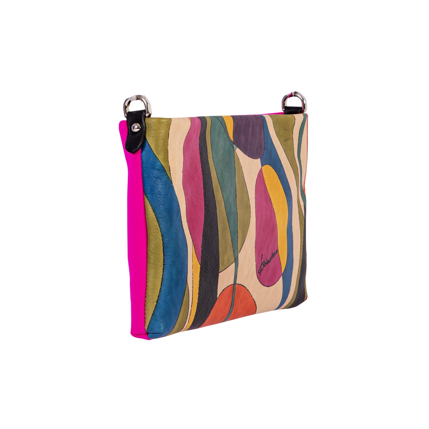 Hand Painted leather Bubbles & Colors