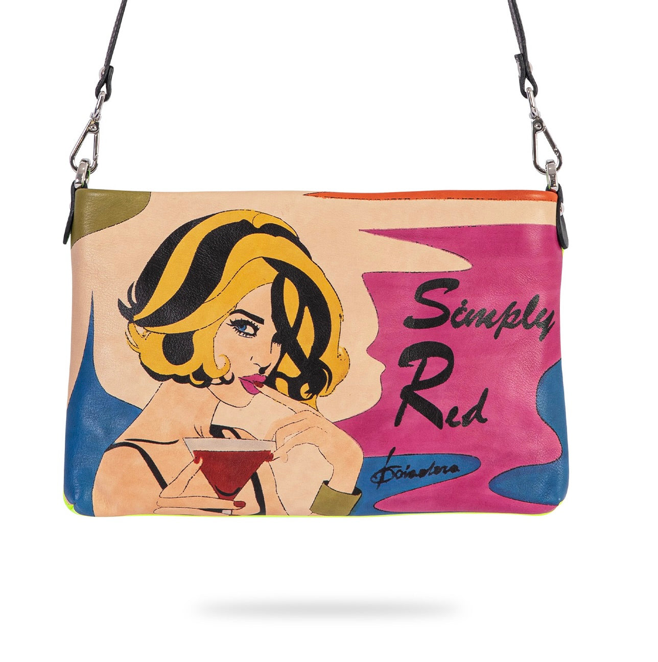 Hand Painted leather Wine Please