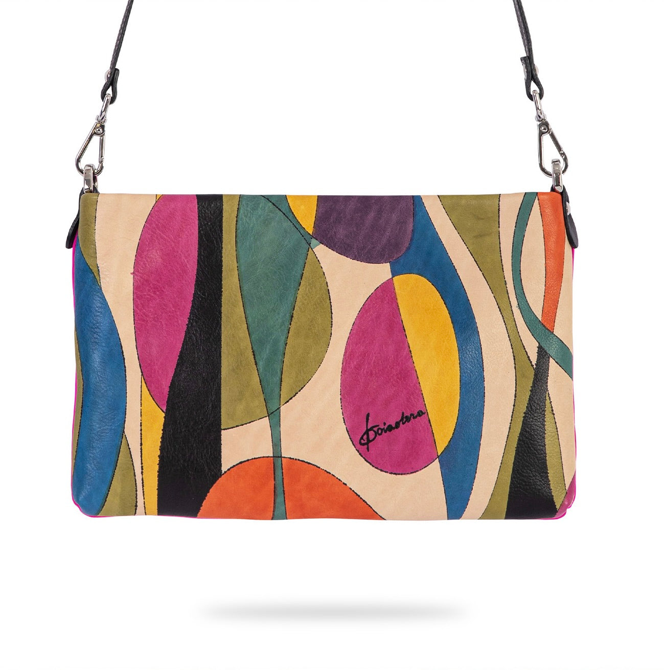 Hand Painted leather Bubbles & Colors