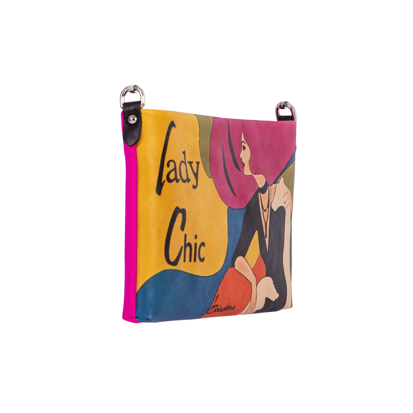 Hand Painted leather Lady Chic