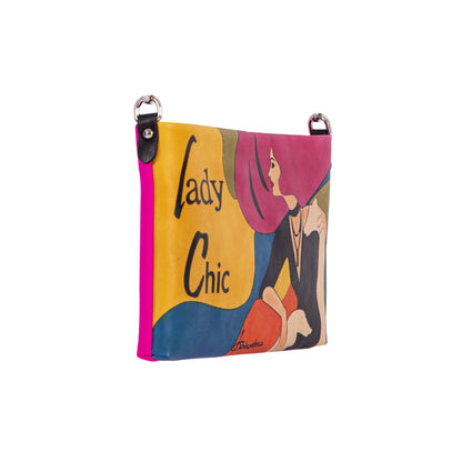 Hand Painted leather Lady Chic