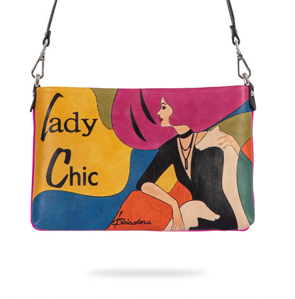 Hand Painted leather Lady Chic