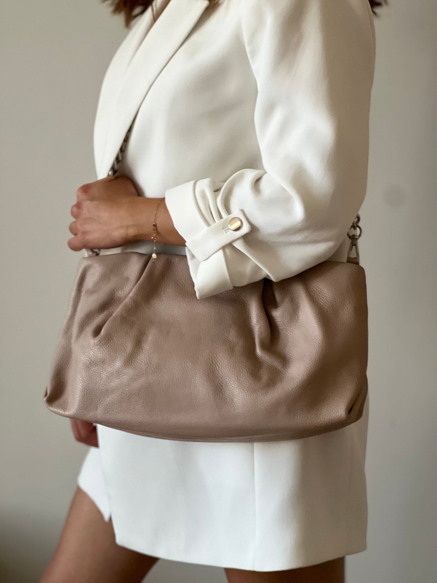 Taupe Lady Lily Clutch