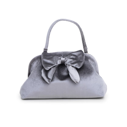 Silver Velvetto clutch