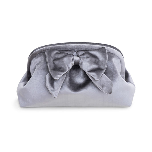 Silver Velvetto clutch