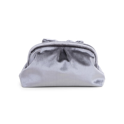 Silver Velvetto clutch